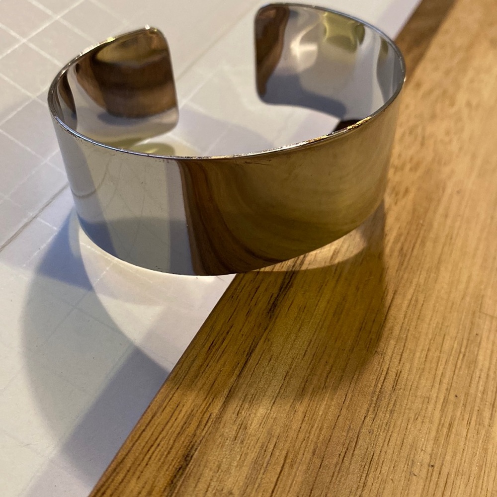 Silver Tone Wide Cuff Bracelet